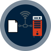 Server computer with conditional link to document while using wi-fi