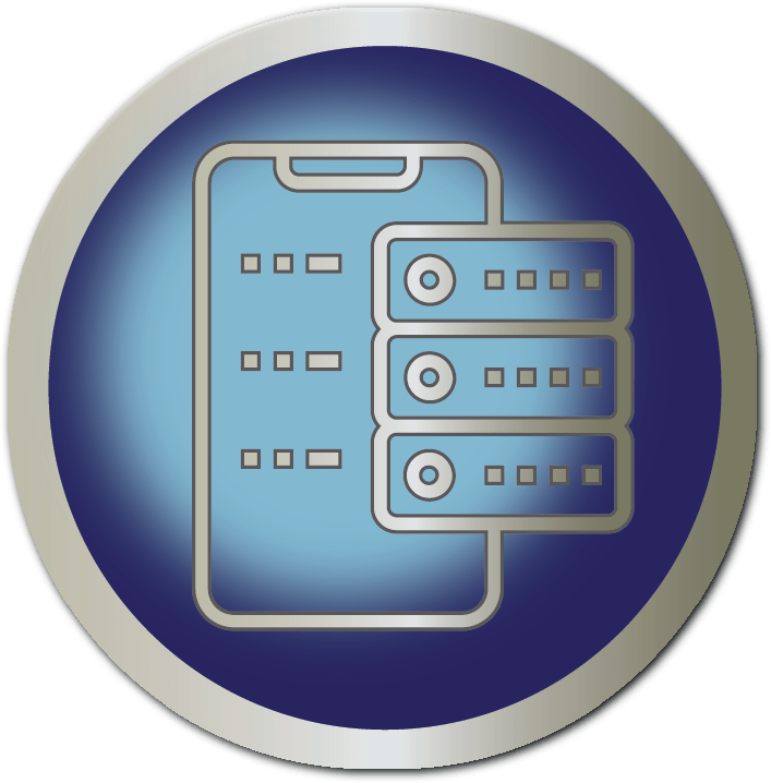 Icon artwork with devices representing storage arrays
